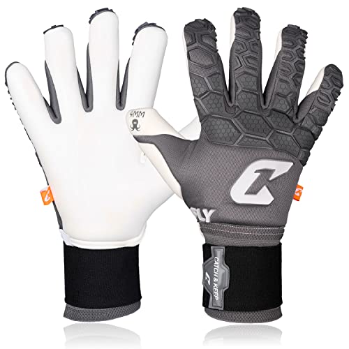 CATCH & KEEP Torwarthandschuhe Herren Fly Grey Soul Gr. 9,5 I Professionelle Torwarthandschuhe, Daumenunterstützung & dickerer Handgelenksbandage CATCH & KEEP Torwarthandschuhe Herren Fly Grey Soul Gr. 9,5 I Professionelle Torwarthandschuhe, Daumenunterstützung & dickerer Handgelenksbandage von CATCH & KEEP