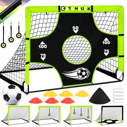 CATCHLUCK Fußballtor Kinder Pop Up Fussballtor, Green CATCHLUCK Fußballtor Kinder Pop Up Fussballtor, Green von CATCHLUCK