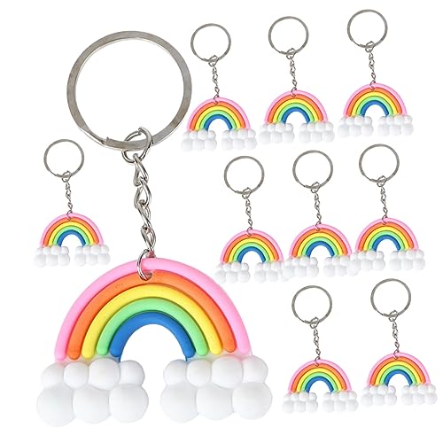 CATIEBYE 10st Regenbogen-schlüsselanhänger Tasche Reize Modisch Neuheit Anhänger Zum Aufhängen des Autoschlüssels Babygeschenke Regenbogen Hängender Schlüsselanhänger Autoanhänger Metall von CATIEBYE