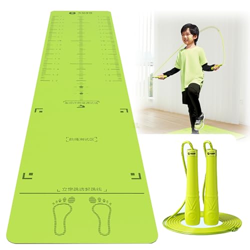 CAULO 7 mm TPU-Sportmatte für Weitsprung im Stehen mit Springseil und Bindegurt, Yoga-Stretching-Pad für Marmorfliesenböden von CAULO