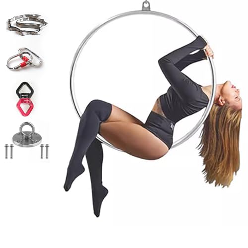 CAULO Aerial Hoop-Set, professioneller Aerial Hoop, 85 cm/90 cm Edelstahl-Einzelpunkt-Aerial-Hoop-Ausrüstung, Zirkus-Fitness-Aerial-Hoop, für zu Hause (85cm 3.2cm) von CAULO