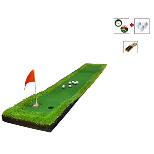 Tragbare Putting-Green-Matte, Golf-Putting-Matte mit 3 Bällen, professionelle Golf-Übungszughilfen für den Innen- und Heimgebrauch von CAULO