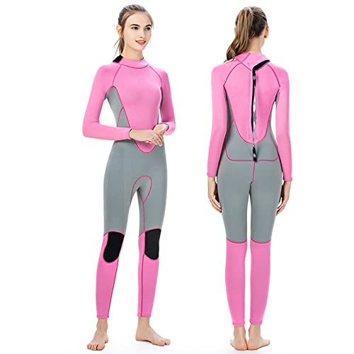 Ganzkörper-Neoprenanzug für Frauen 3 mm Neopren-Tauchanzug Einteiliger kältebeständiger Warmer Surfanzug Rückenreißverschluss Langarm-Quallenmantel Schwimmen Schnorchelanzug,Pink,S Ganzkörper-Neoprenanzug für Frauen 3 mm Neopren-Tauchanzug Einteiliger kältebeständiger Warmer Surfanzug Rückenreißverschluss Langarm-Quallenmantel Schwimmen Schnorchelanzug,Pink,S von CAZARU