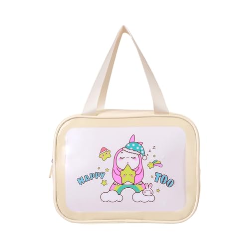 CAZSTYK Transparente Make-up-Tasche, Reise-Kosmetiktasche, großes Fassungsvermögen, wasserdichte Kulturbeutel, Cartoon-Make-up-Organizer-Tasche, gelb, 1 von CAZSTYK