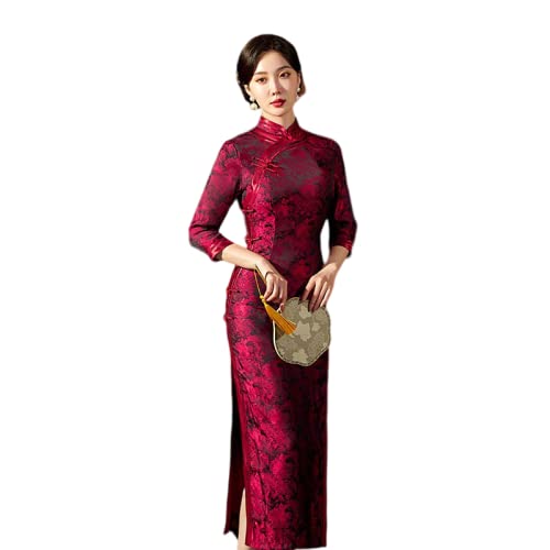CBROOT Cheongsam Langen Ärmeln Für Damen -Moderne Chinesische Neujahrskleid Rot Qipao Frauen Kleider China Stil Traditionelle Cheongsam Abend Hochzeitsfeier Kleid Elegante Kleidung, Rot, M CBROOT Cheongsam Langen Ärmeln Für Damen -Moderne Chinesische Neujahrskleid Rot Qipao Frauen Kleider China Stil Traditionelle Cheongsam Abend Hochzeitsfeier Kleid Elegante Kleidung, Rot, M von CBROOT