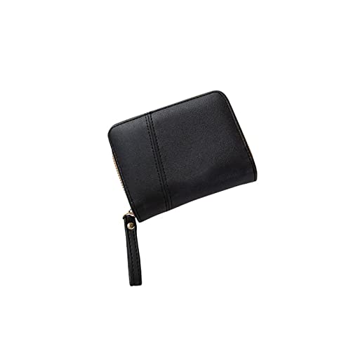 CCAFRET Damen Geldbörse Kleine Brieftasche Weibliche Kurze frische Spleiß Reißverschluss Münze Geldbörse Multi-Card Große Kapazität Brieftasche Geldtasche (Color : Black) von CCAFRET