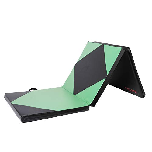 CCLIFE 180x60x5cm Klappbare Weichbodenmatte Turnmatte Fitnessmatte Gymnastikmatte rutschfeste Sportmatte Spielmatte, Farbe:Schwarz&Grün 180x60x5cm von CCLIFE