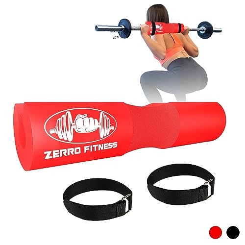 CCLIFE Barbell Pad Squat Hip Thrust Hantelstange Polster mit Klettverschluss Nackenshutz Nackenpolster Kniebeugen für Standard Langhantelstangen, Farbe:Rot von CCLIFE