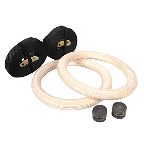 CCLIFE Gymnastikringe Gym Ringe Holz Fitness Trainingsringe Turnringe Olympische Gymnastic Rings fitnessringe Holzringe, Farbe:Gymnastikringe Holz von CCLIFE