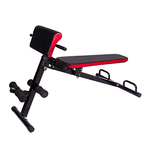 CCLIFE Multifunktion Hantelbank verstellbar klappbar Bankdrücken Weight Bench Schrägbank (#011,Klappbar,Montage Erforderlich,Rot) von CCLIFE