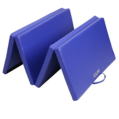 CCLIFE Turnmatte Weichbodenmatte Klappbar für zuhause Fitnessmatte Gymnastikmatte Rutschfeste Sportmatte Spielmatte 200x100x5 Blau, Farbe:Blau von CCLIFE