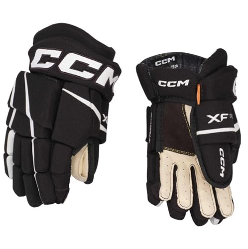 CCM Tacks XF Pro Handschuhe Bambini, Größe:8 Zoll, Farbe:schwarz/weiß von CCM