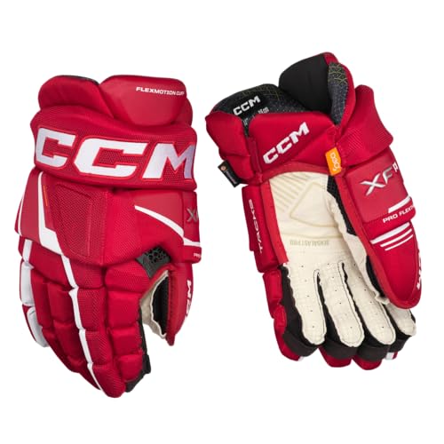 CCM Tacks XF Pro Handschuhe Junior, Größe:12 Zoll, Farbe:rot/weiß von CCM