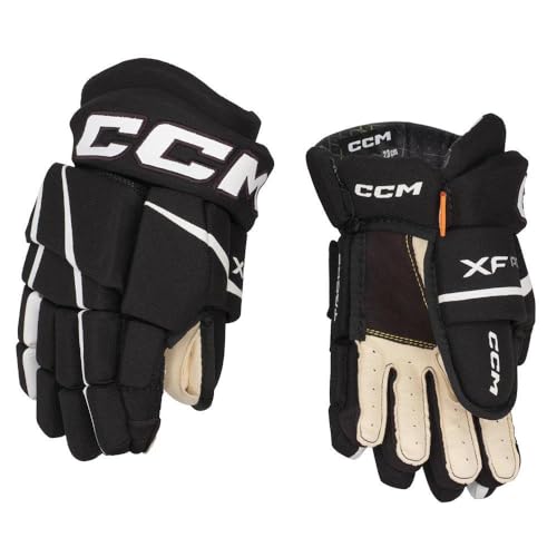 CCM Tacks XF Pro Senior Eishockey Handschuhe (Schwarz/weiß, 14 Zoll) von CCM