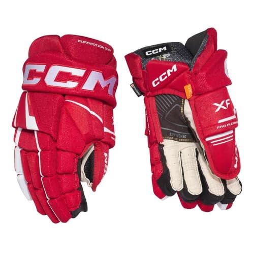 CCM Tacks XF Senior Eishockey Handschuhe (Rot/Weiß, 14 Zoll) von CCM