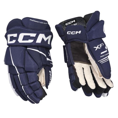 CCM Tacks XF80 Junior Eishockey Handschuhe (Navy/Weiß, 10 Zoll) von CCM
