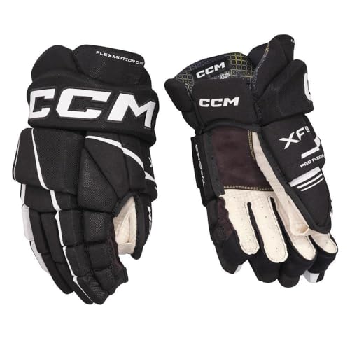 CCM Tacks XF80 Junior Eishockey Handschuhe (Schwarz/weiß, 11 Zoll) von CCM