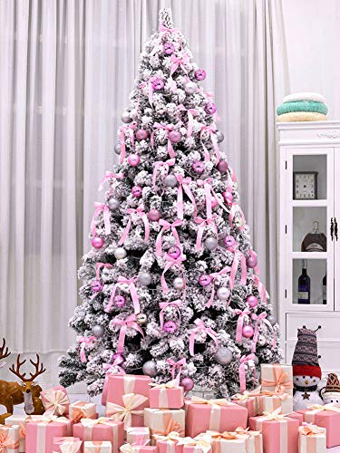 CCMYNSW 1,5 m, 18 m, 3 m, rosa Weihnachtsbaum, weißes Beflockungspaket, luxuriöse Verschlüsselung, Weihnachtsdekor, künstliche Ornamente, Simulation für 1,2 m, 4 m, 2,1 m, 2,4 m-Rosa. 3 m, das Neue von CCMYNSW