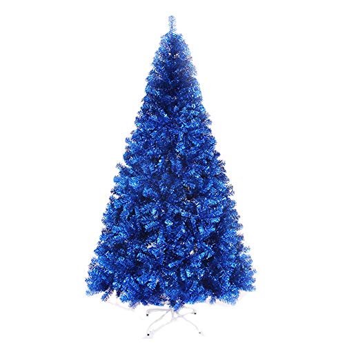 CCMYNSW 6 Fuß Blauer Lametta-Weihnachtsbaum, hochwertige Fichte mit Scharnier und Metallständer, umweltfreundlich, faltbar, dekorierter Baum für die Feiertage, blau, 6 Fuß (180 cm), das Neue von CCMYNSW