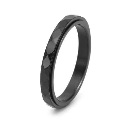 CCMYNSW Bunte Eheringe für Damen, Titan-Eheringe für Damen, geometrischer drehbarer Ring von CCMYNSW