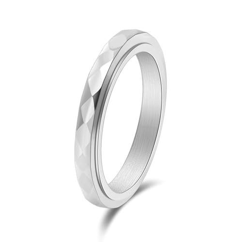 CCMYNSW Bunte Eheringe für Damen, Titan-Eheringe für Damen, geometrischer drehbarer Ring von CCMYNSW