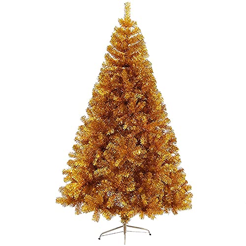 CCMYNSW Künstlicher Fichtenbaum aus PVC für die Feiertage, Leichter, aufklappbarer, mehrfarbiger Weihnachtsbaum mit Metallständer, einfache Montage, Weihnachtsbaum (Golden 120 cm), das Neue von CCMYNSW