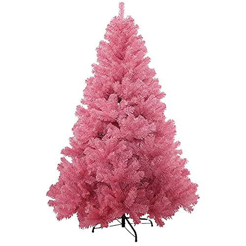 CCMYNSW Künstlicher Fichtenbaum aus PVC für die Feiertage, Leichter, aufklappbarer, mehrfarbiger Weihnachtsbaum mit Metallständer, einfache Montage, Weihnachtsbaum (Rosa, 180 cm), das Neue von CCMYNSW