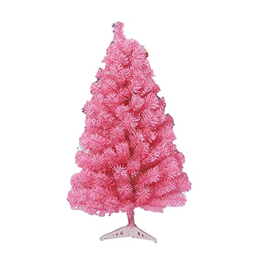 CCMYNSW Künstlicher Mini-Kiefernbaum mit Kunststoffständer für Schaufenster, Büro, Kinderzimmer, Weihnachtsdekoration, Kleiner Weihnachtsbaum (Rosa, 60 cm) von CCMYNSW