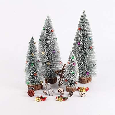 CCMYNSW Weihnachtsbaum Sisal Flaschenbürste Kleine Künstliche Kiefer Zeder Mini Sisal Flaschenbürste Weihnachtsbaum Santa SNO Weihnachtsbaum (Perle Hellgrau 25cm) Die Neue von CCMYNSW