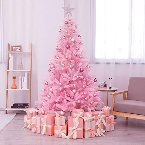 CCMYNSW Weihnachtsbaum mit Ornamenten, Japanisches Kirschblüten-Weihnachtsbaum-Set für die Innen- und Außendekoration, einfache Montage, Rosa, 150 cm (5 Fuß), das Neue von CCMYNSW