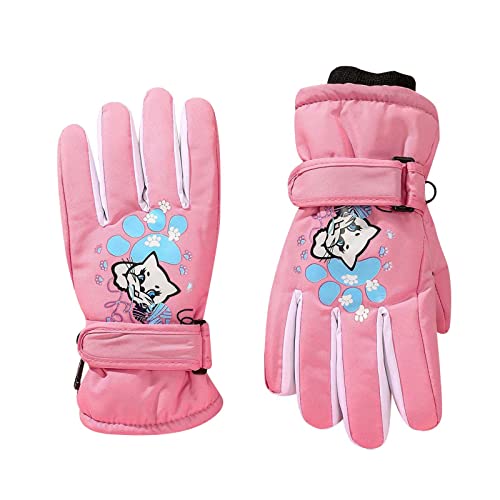 CCOOfhhc Kinder Winterhandschuhe, wasserdichte Arbeitshandschuhe Winddichte Handschuhe Winter Wärme Sporthandschuhe Snowboard Fahrradhandschuhe Plüsch Fäustlinge Jungen Und Mädchen von CCOOfhhc