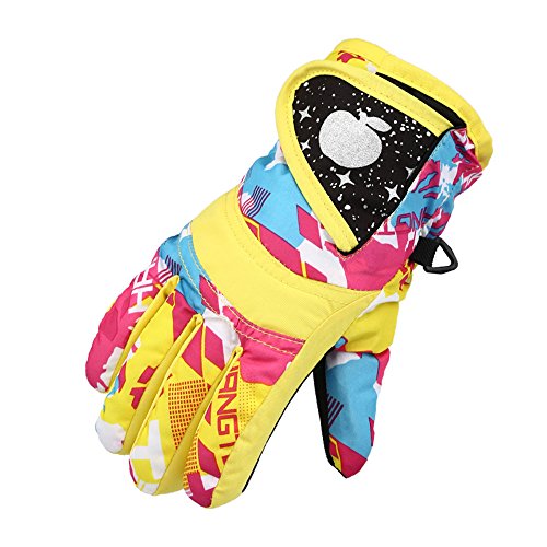 CCOOfhhc Skihandschuhe Kinder, Wasserdicht Arbeitshandschuhe Winddichte Handschuhe Winter Wärme Gloves Skifahren Fahrradhandschuhe Plüsch Fingerhandschuhe Jungen Und Mädchen 2-10 Jahre Alt von CCOOfhhc