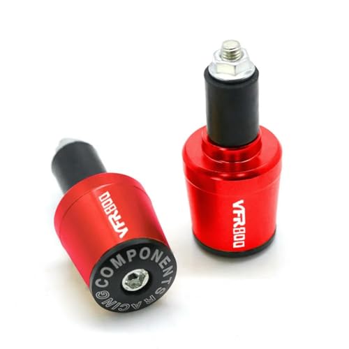 CDBFWD 7/8''22mm Motorrad Lenker Stecker Universal Lenker Hand Griff Griff Bar Enden Passt für Honda VFR800 VFR 800 VFR800F-Red von CDBFWD