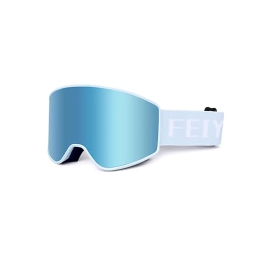 CDJBHW Unisex-Skibrille, magnetisch, beschlagfrei, transparent, mehrfarbig, zylindrische Schutzbrille, für Erwachsene, Outdoor, Snowboarden, Skifahren (blau) von CDJBHW