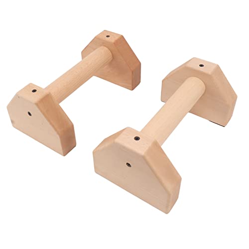 2 Stück Push-Up-Ständer aus Holz, Rutschfeste Liegestützstangen, Parallettes-Griffständer aus Holz, Heimtrainingsausrüstung für Drinnen und Draußen (30 cm) von CDQL