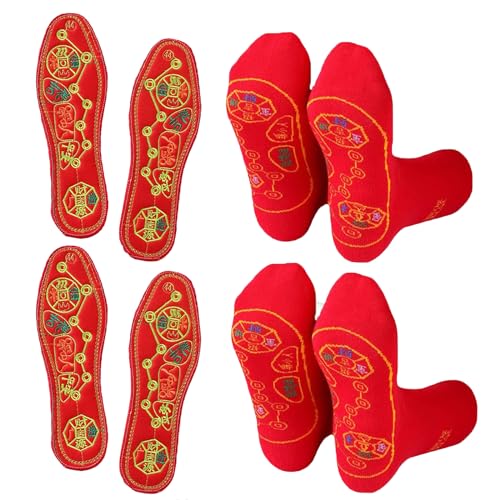 CEAeis Feng Shui Seven Coins Einlegesohlen und Socken, Feng Shui Einlegesohlen, Glückseinlegesohlen, die Männern und Frauen Reichtum und Geld bringen (2 Pairs,43) von CEAeis