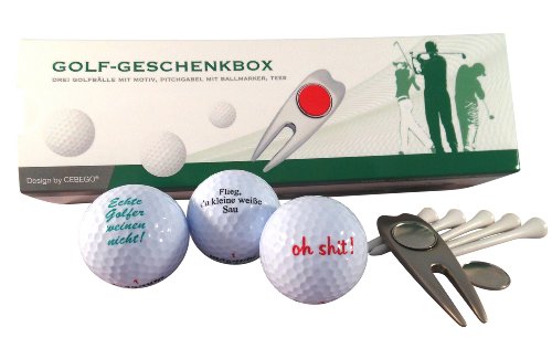 Golf Geschenkset SPRÜCHE in edler Geschenkbox by CEBEGO® von CEBEGO
