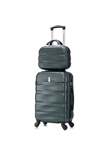 CELIMS - 2-teilige Koffersets | Handgepäckkoffer + Kulturbeutel | 55x40x20cm Handgepäck | Kleiner Leichter Koffer | Dunkelgrün CELIMS - 2-teilige Koffersets | Handgepäckkoffer + Kulturbeutel | 55x40x20cm Handgepäck | Kleiner Leichter Koffer | Dunkelgrün von CELIMS