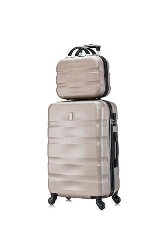 CELIMS - 2-teilige Koffersets | Mittelgroßer Koffer + Kulturbeutel | 20kg Koffer | Mittelgroßer Koffer mit 4 Rädern | Mittelgroßer Koffer | Champagner CELIMS - 2-teilige Koffersets | Mittelgroßer Koffer + Kulturbeutel | 20kg Koffer | Mittelgroßer Koffer mit 4 Rädern | Mittelgroßer Koffer | Champagner von CELIMS
