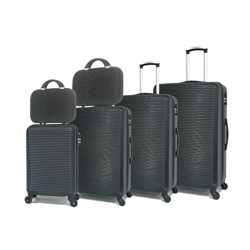 CELIMS - 6-teiliges Koffer Set | Groß 23kg + Mittelgroßer + Kabine + Handgepäck 18" + 2X Kosmetikkoffer | Reisekoffer ABS Leicht | Kofferset 4 + 2 | Schwarz CELIMS - 6-teiliges Koffer Set | Groß 23kg + Mittelgroßer + Kabine + Handgepäck 18" + 2X Kosmetikkoffer | Reisekoffer ABS Leicht | Kofferset 4 + 2 | Schwarz von CELIMS