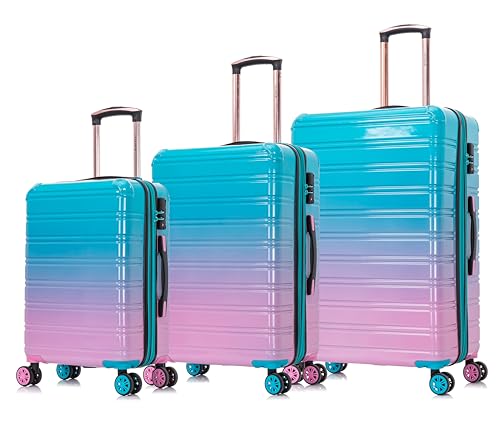 CELIMS - Koffer aus Polycarbonat, Blau und Rosa, Lot de 3 Valises (Cabine, Moyenne, Grande) von CELIMS