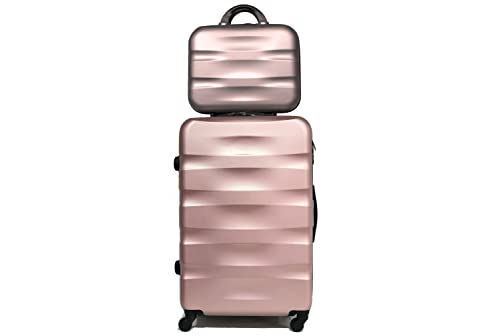 CELIMS Großer Koffer, 90 l, mit Kosmetiktasche, Roségold, 06, Grande Avec Vanity von CELIMS