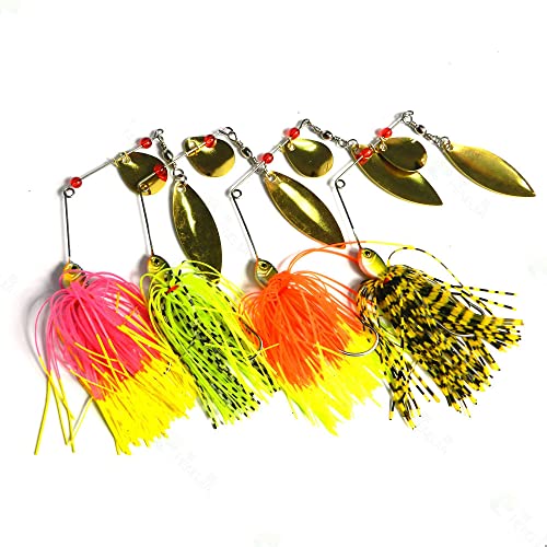 CENPEK 4pcs Angelköder für Harte Spinner Köder Kit Mischfarbe Löffel Rock Jig Angelköder für Salz- und Süßwasserfischen von CENPEK