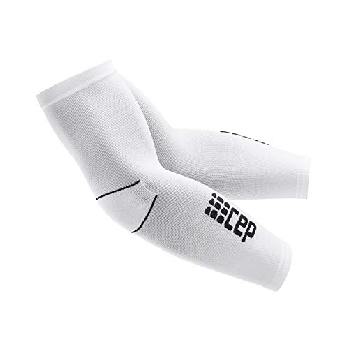 CEP - ARM SLEEVE 2.0, Armstulpen Länge 2 in weiß / schwarz unisex Größe IV Stulpen für leichte Arme bei langen Herausforderungen made by medi von CEP