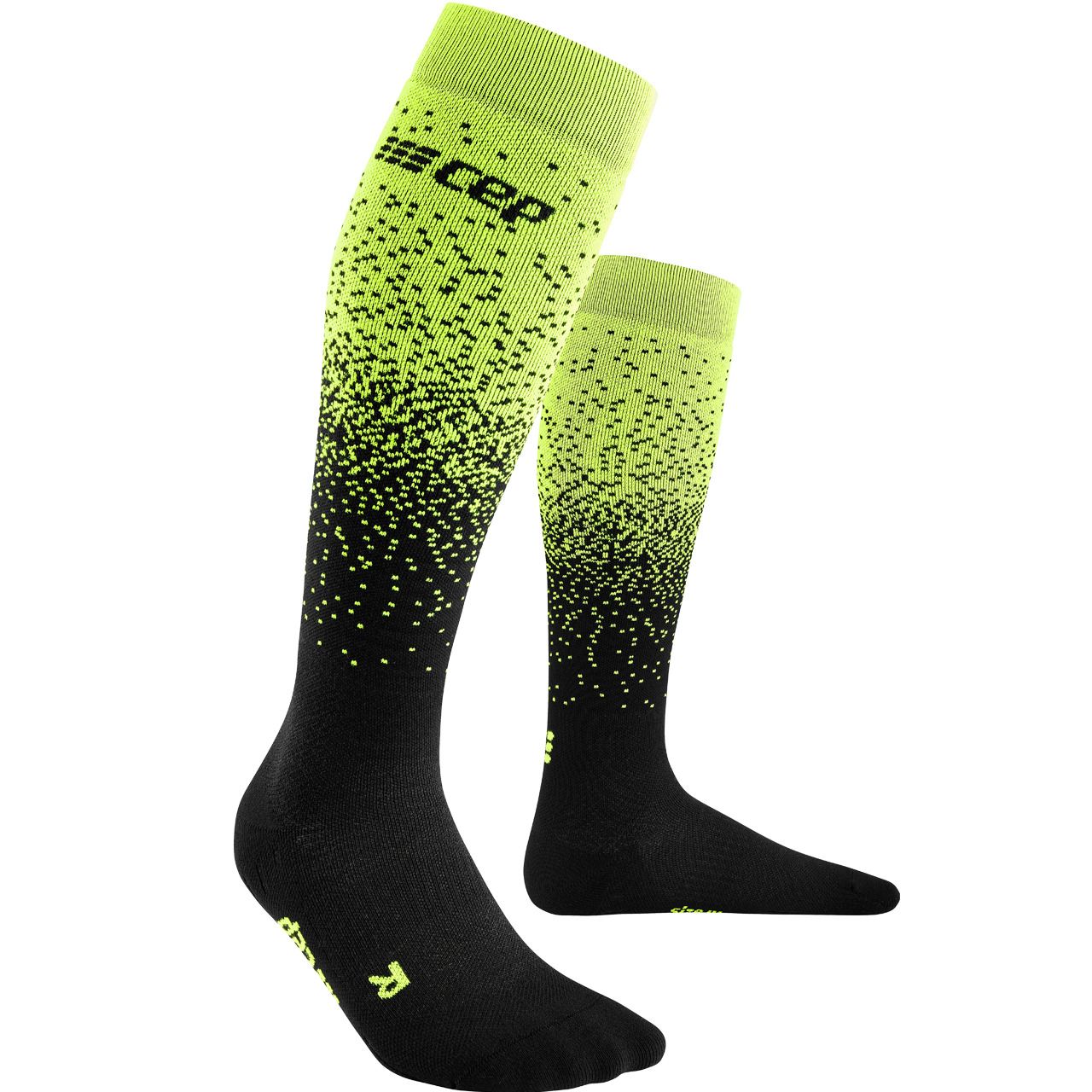 CEP Herren Skisocken SNOWFALL COMPRESSION black/green von CEP