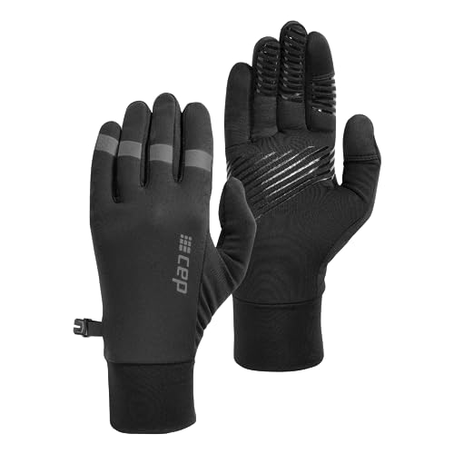 CEP Cold Weather Gloves Schwarz - Wasserabweisende warme Laufhandschuhe, Größe L - Farbe Black von CEP