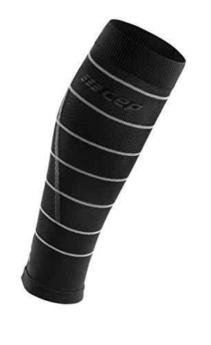 CEP – Reflective Compression Calf Sleeves für Damen | Reflektierende Laufsocken in schwarz | Größe III von CEP