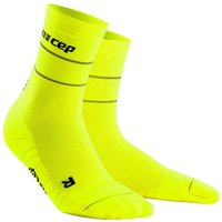 CEP Reflective Mid-Cut Laufsocken Damen 687 - neon yellow II (35-38) von CEP