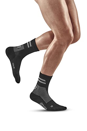 CEP - Training Compression Socks MID Cut Unisex | Kompressionssocken für Damen und Herren | Atmungsaktive Sportsocken mit Kompression und Polsterung | Funktionssocken | Black | L von CEP