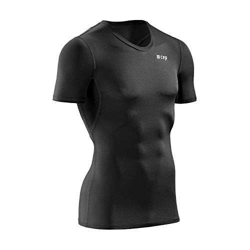 CEP – WINGTECH PRO Shirt Short Sleeve Sporthemd für Herren, Sportshirt in schwarz, Größe S, perfekte Haltung bei jedem Training mit Profi Kompressionsshirts von CEP